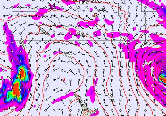 New Zealand to Fiji forecast chart for Friday, May 22nd, 2026 at 12:00 PM