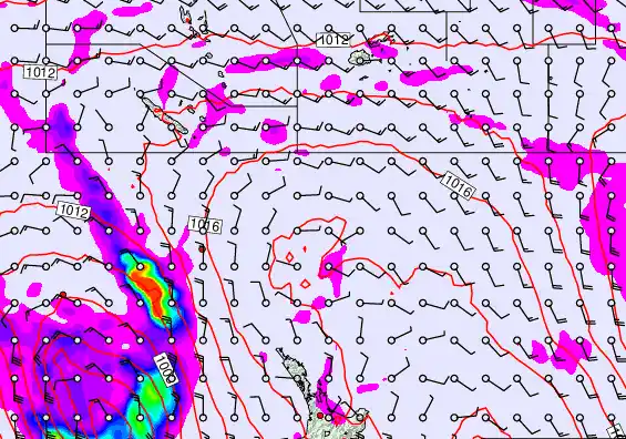 New Zealand to Fiji forecast chart for Saturday, May 23rd, 2026 at 6:00 AM