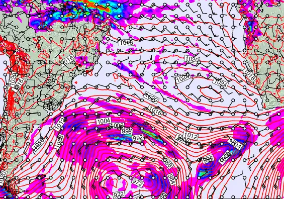 South Atlantic forecast chart for Thursday, May 14th, 2026 at 12:00 AM