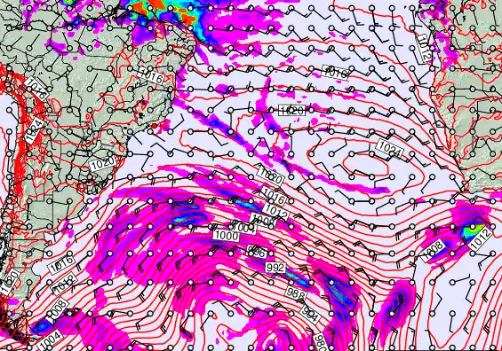 South Atlantic forecast chart for Thursday, May 14th, 2026 at 12:00 PM