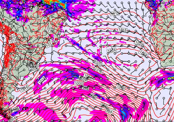 South Atlantic forecast chart for Thursday, May 14th, 2026 at 6:00 PM