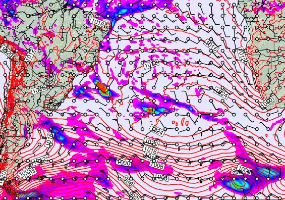 South Atlantic forecast chart for Saturday, May 16th, 2026 at 12:00 PM