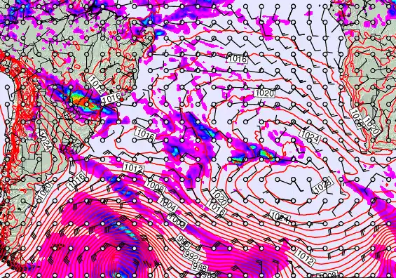 South Atlantic forecast chart for Sunday, May 17th, 2026 at 6:00 AM