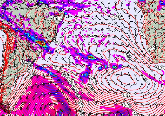 South Atlantic forecast chart for Sunday, May 17th, 2026 at 12:00 PM