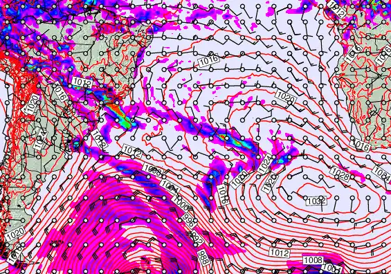 South Atlantic forecast chart for Sunday, May 17th, 2026 at 6:00 PM