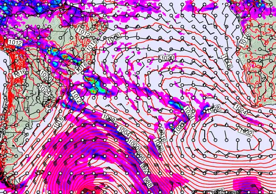 South Atlantic forecast chart for Monday, May 18th, 2026 at 12:00 AM