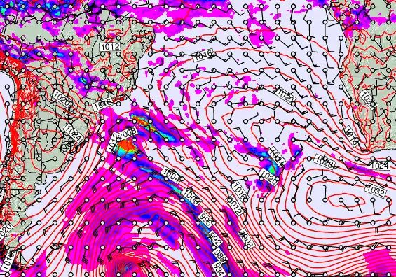 South Atlantic forecast chart for Monday, May 18th, 2026 at 6:00 AM