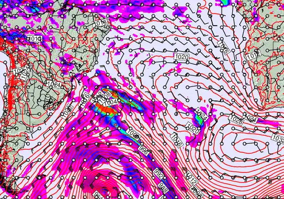 South Atlantic forecast chart for Monday, May 18th, 2026 at 12:00 PM