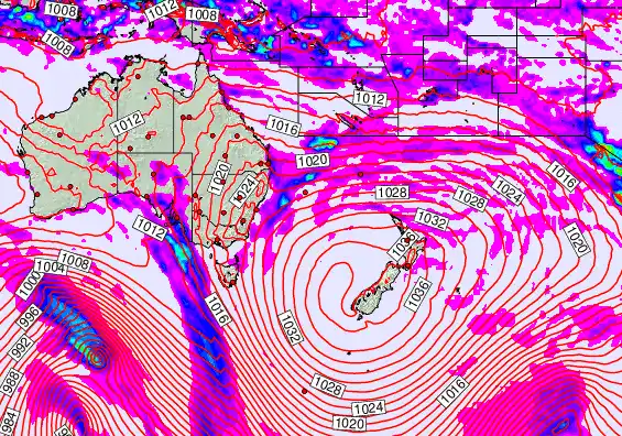 South West Pacific forecast chart for Friday, May 15th, 2026 at 6:00 PM