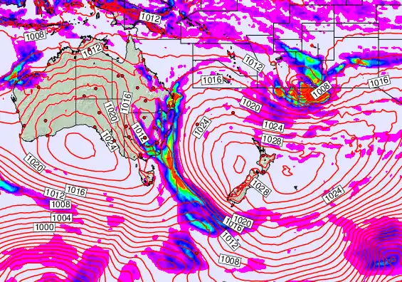 South West Pacific forecast chart for Tuesday, May 19th, 2026 at 12:00 PM