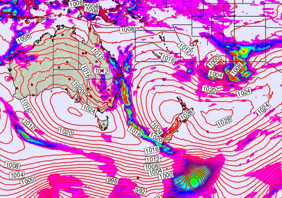 South West Pacific forecast chart for Wednesday, May 20th, 2026 at 6:00 AM