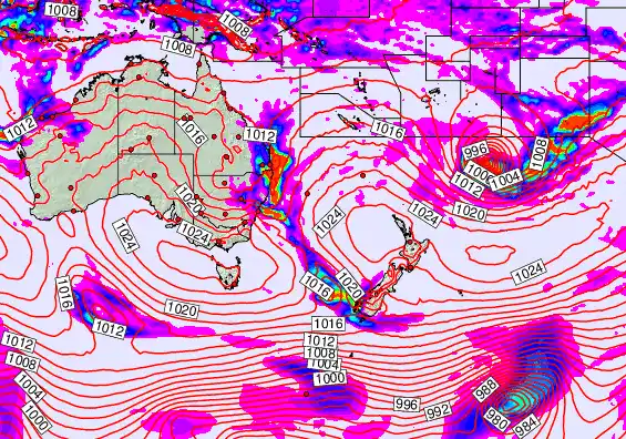 South West Pacific forecast chart for Wednesday, May 20th, 2026 at 6:00 PM