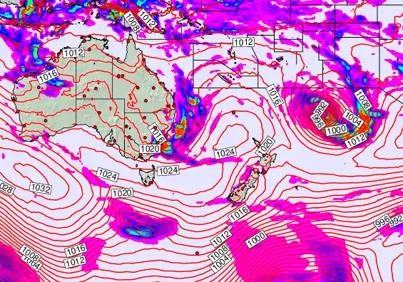 South West Pacific forecast chart for Thursday, May 21st, 2026 at 6:00 PM