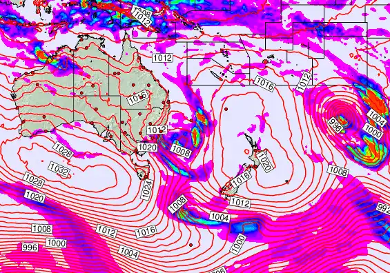 South West Pacific forecast chart for Friday, May 22nd, 2026 at 6:00 PM