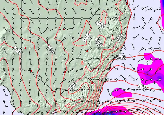 New South Wales forecast chart for Friday, May 22nd, 2026 at 12:00 PM