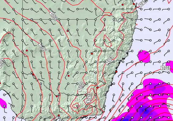 New South Wales forecast chart for Saturday, May 23rd, 2026 at 12:00 AM