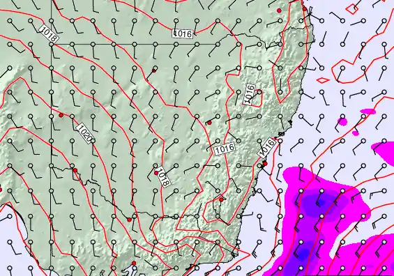 New South Wales forecast chart for Saturday, May 23rd, 2026 at 6:00 AM