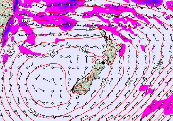 New Zealand forecast chart for Thursday, May 14th, 2026 at 6:00 PM