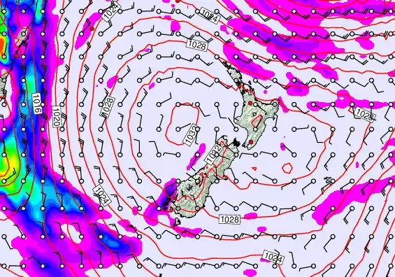 New Zealand forecast chart for Tuesday, May 19th, 2026 at 12:00 PM