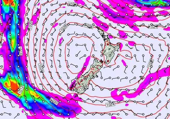New Zealand forecast chart for Tuesday, May 19th, 2026 at 6:00 PM