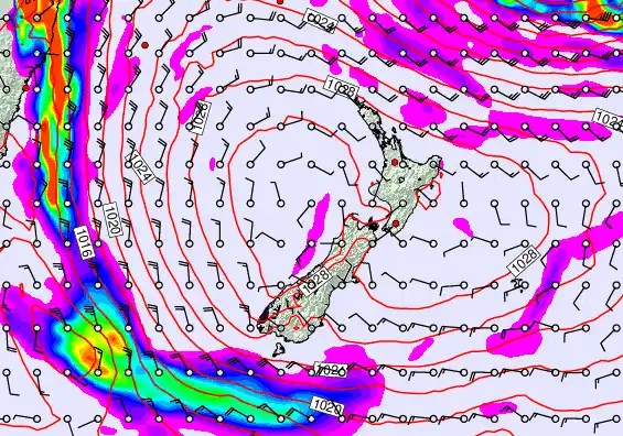 New Zealand forecast chart for Wednesday, May 20th, 2026 at 12:00 AM