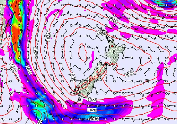 New Zealand forecast chart for Wednesday, May 20th, 2026 at 6:00 AM