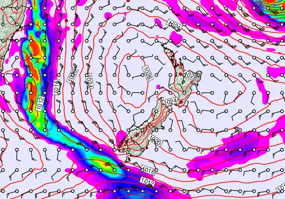 New Zealand forecast chart for Wednesday, May 20th, 2026 at 6:00 PM