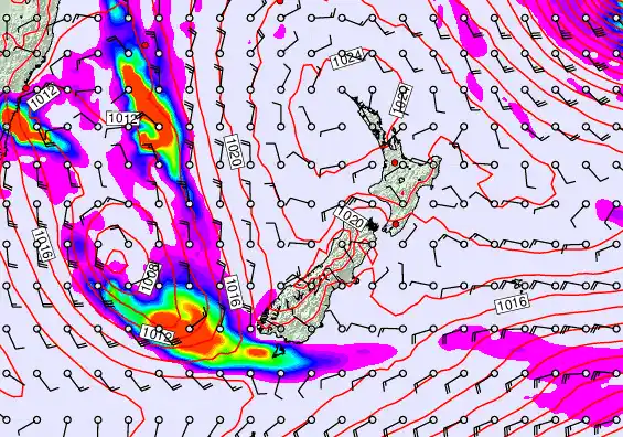 New Zealand forecast chart for Thursday, May 21st, 2026 at 6:00 PM