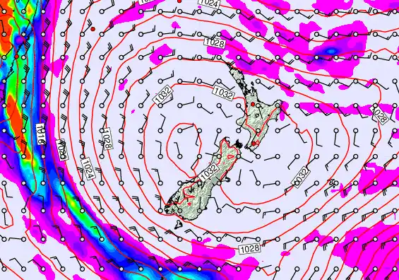 New Zealand forecast chart for Tuesday, May 19th, 2026 at 12:00 AM