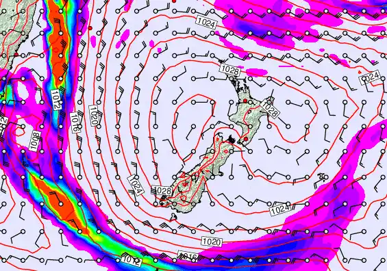 New Zealand forecast chart for Wednesday, May 20th, 2026 at 12:00 AM