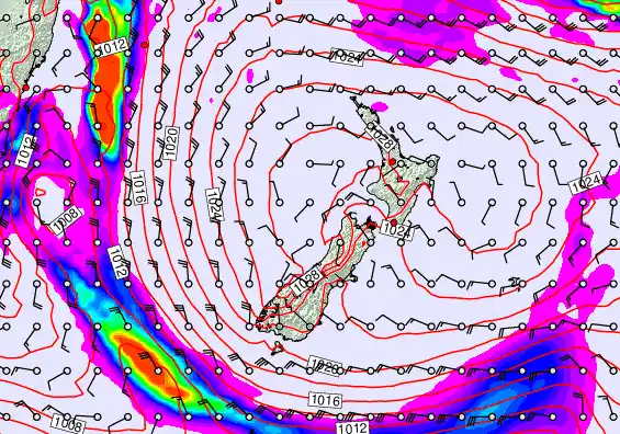 New Zealand forecast chart for Wednesday, May 20th, 2026 at 6:00 AM