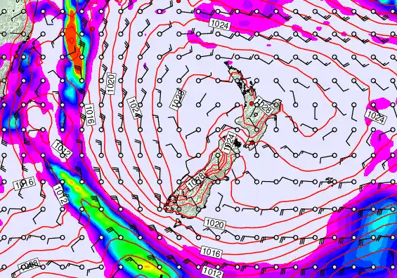 New Zealand forecast chart for Wednesday, May 20th, 2026 at 12:00 PM