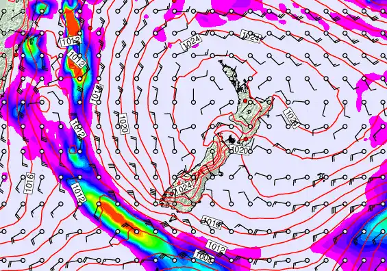 New Zealand forecast chart for Wednesday, May 20th, 2026 at 6:00 PM