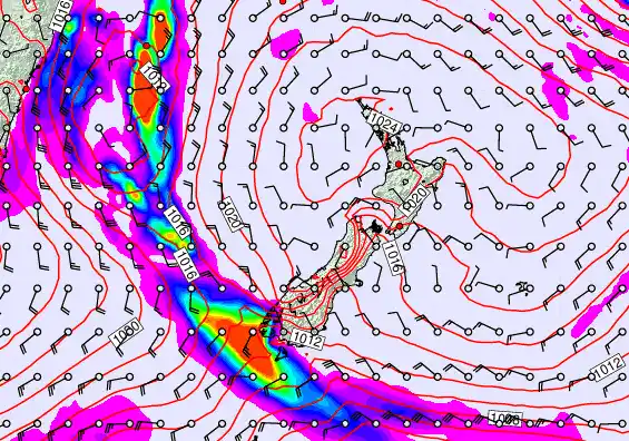 New Zealand forecast chart for Thursday, May 21st, 2026 at 6:00 AM