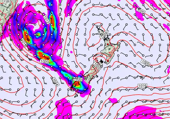 New Zealand forecast chart for Thursday, May 21st, 2026 at 6:00 PM