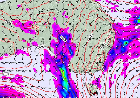 South East Australia forecast chart for Friday, May 15th, 2026 at 6:00 PM