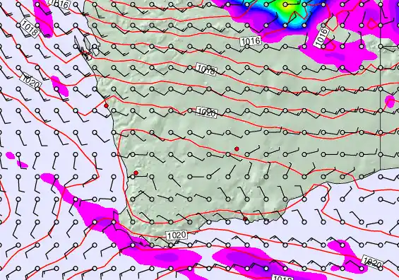 Perth forecast chart for Sunday, May 17th, 2026 at 12:00 AM