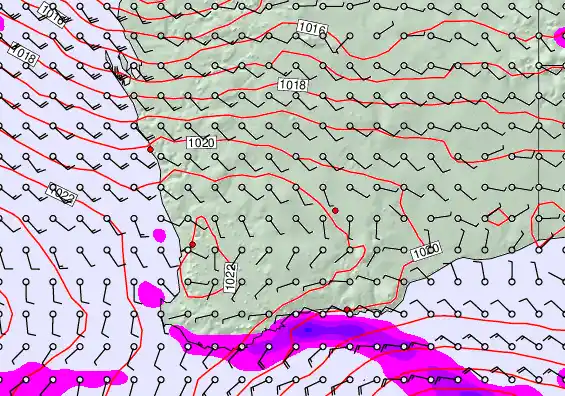 Perth forecast chart for Sunday, May 17th, 2026 at 6:00 PM