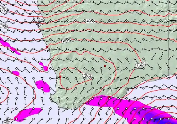 Perth forecast chart for Monday, May 18th, 2026 at 12:00 AM