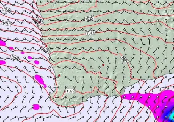 Perth forecast chart for Monday, May 18th, 2026 at 6:00 AM