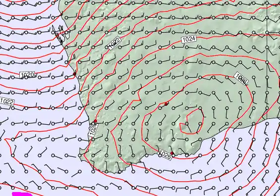 Perth forecast chart for Tuesday, May 19th, 2026 at 12:00 AM