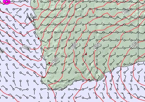 Perth forecast chart for Wednesday, May 20th, 2026 at 12:00 PM