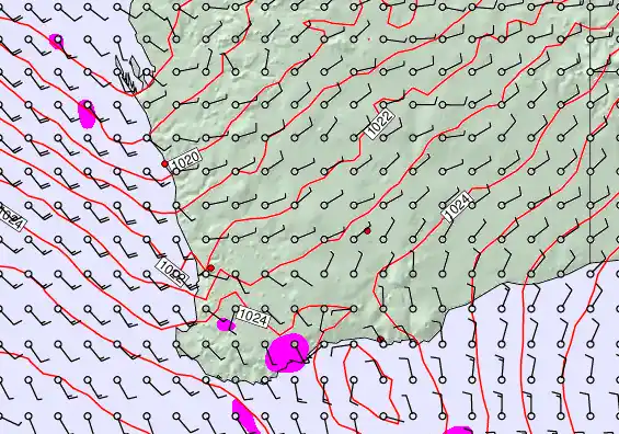 Perth forecast chart for Friday, May 22nd, 2026 at 12:00 AM