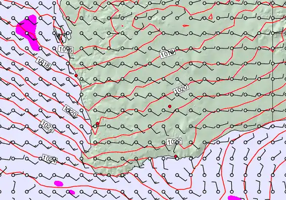 Perth forecast chart for Friday, May 22nd, 2026 at 6:00 AM