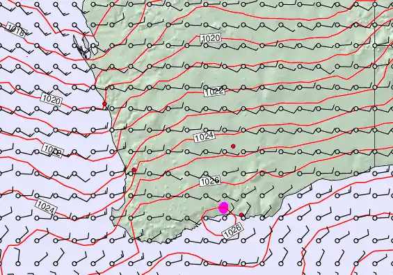 Perth forecast chart for Friday, May 22nd, 2026 at 6:00 PM