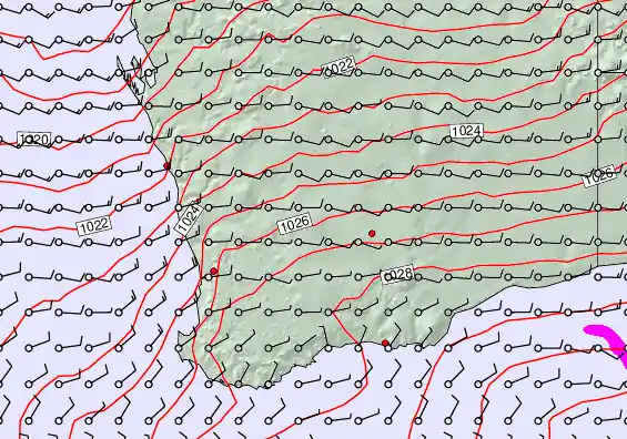 Perth forecast chart for Saturday, May 23rd, 2026 at 12:00 AM