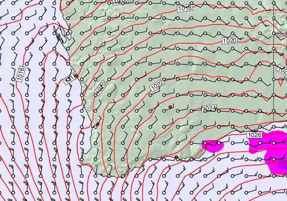 Perth forecast chart for Sunday, May 24th, 2026 at 6:00 AM