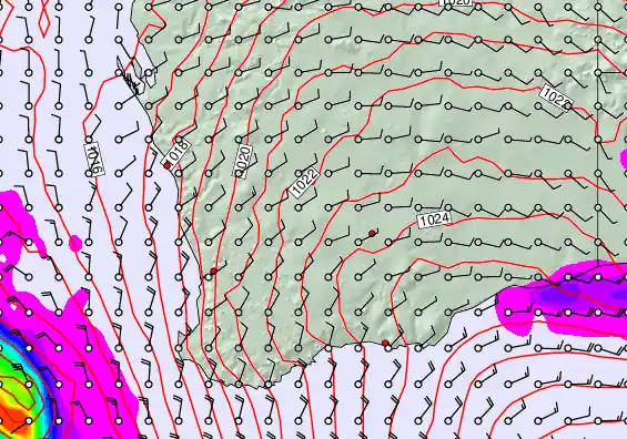 Perth forecast chart for Sunday, May 24th, 2026 at 6:00 PM