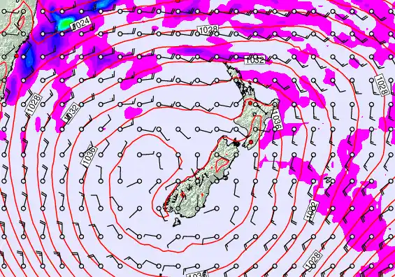 New Zealand forecast chart for Friday, May 15th, 2026 at 6:00 PM