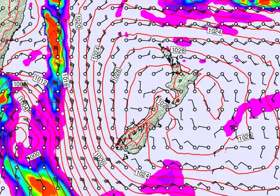New Zealand forecast chart for Wednesday, May 20th, 2026 at 12:00 AM